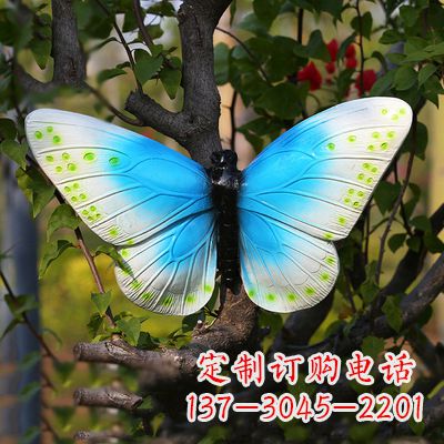 嘉兴精致风韵,蓝白蝴蝶雕塑