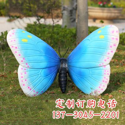 嘉兴蓝白色款蝴蝶雕塑·35x65x42”