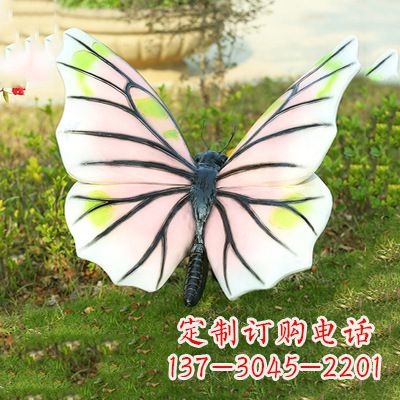 嘉兴浅粉白色仿真蝴蝶雕塑