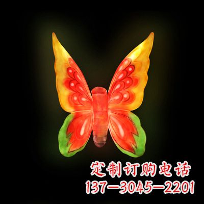 嘉兴精美小号黄色发光蝴蝶雕塑