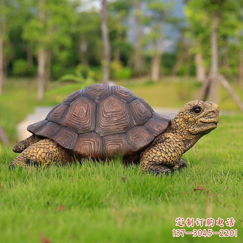 嘉兴玻璃钢乌龟雕塑草坪摆件