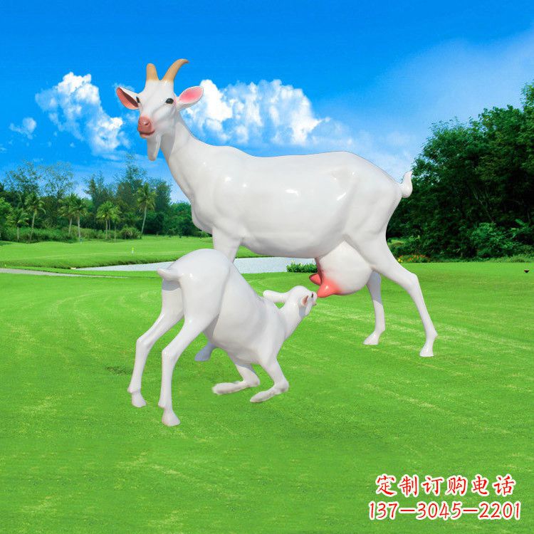 嘉兴精美仿真羊羔羊跪乳雕塑