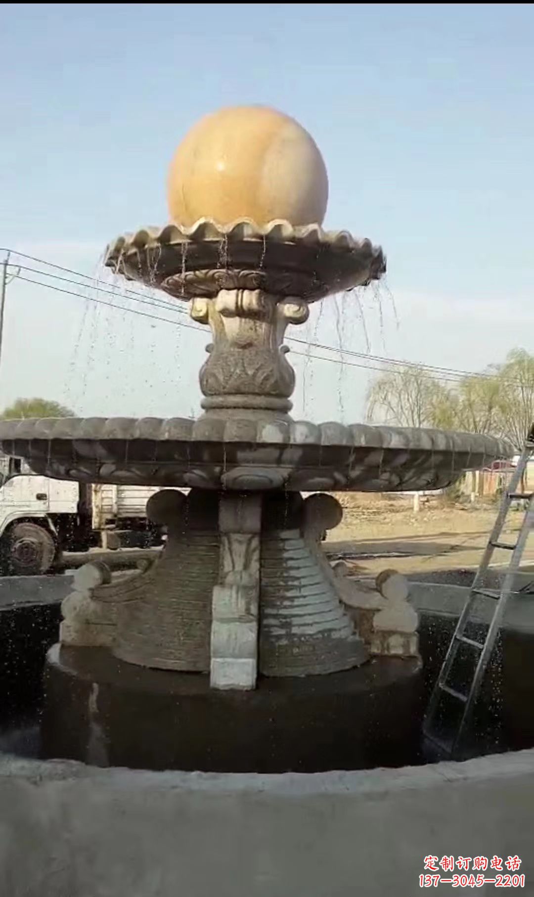嘉兴风水球喷泉石雕景观雕塑