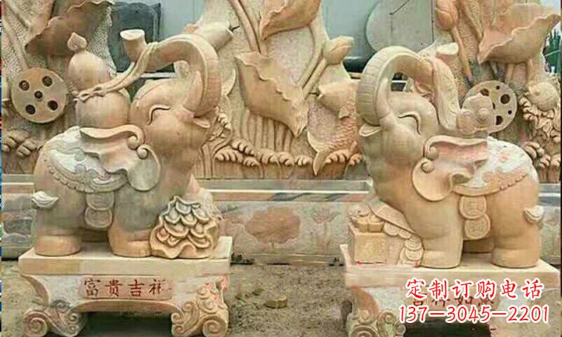 嘉兴富贵吉祥大象石雕