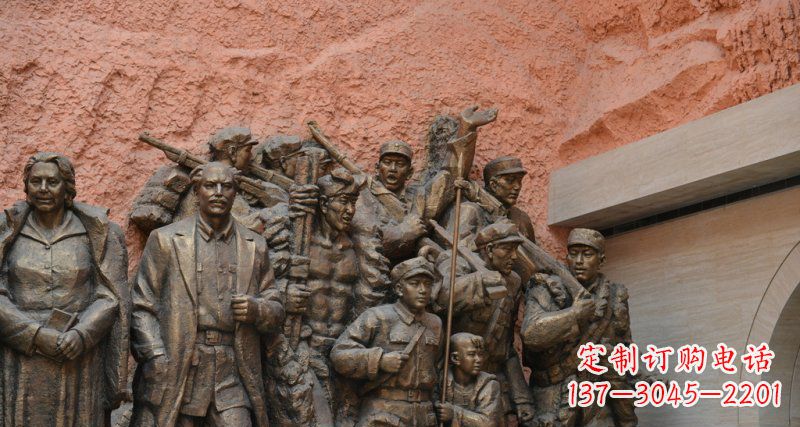 嘉兴公园白求恩与八路军景观铜雕