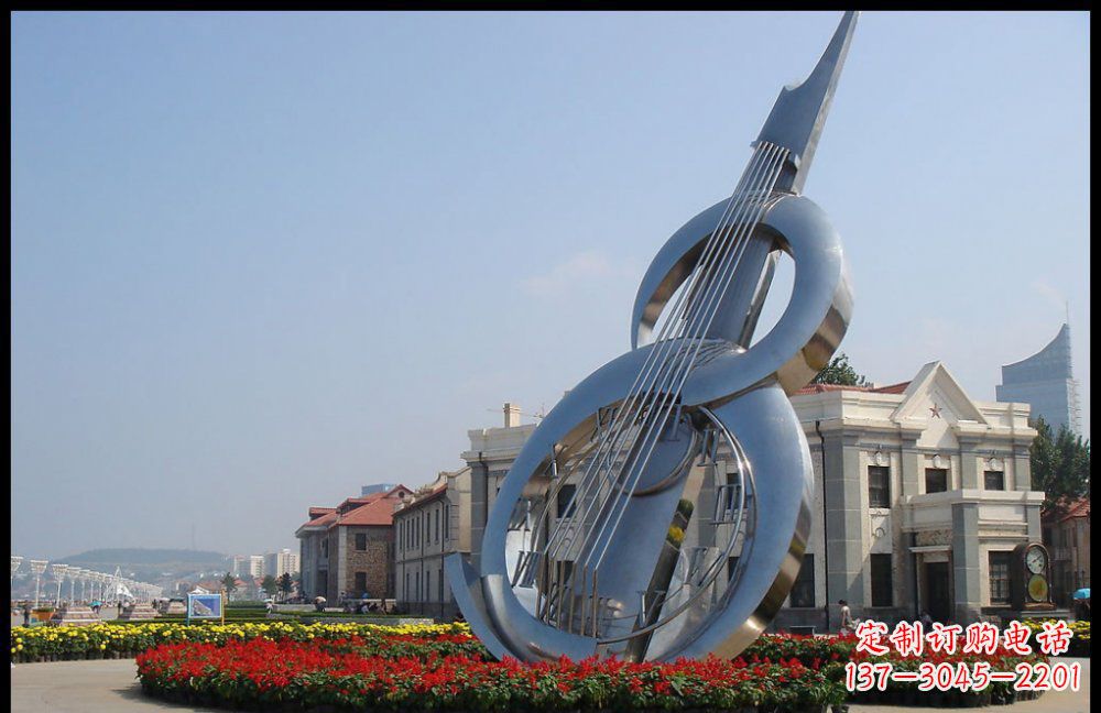 嘉兴公园不锈钢抽象大提琴雕塑