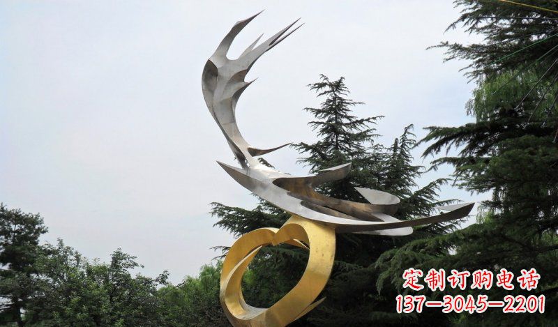 嘉兴精美雕刻石膏抽象凤凰雕塑