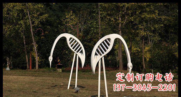 嘉兴公园不锈钢抽象仙鹤雕塑