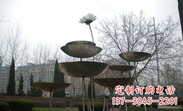 嘉兴中领雕塑定制不锈钢荷花景观雕塑