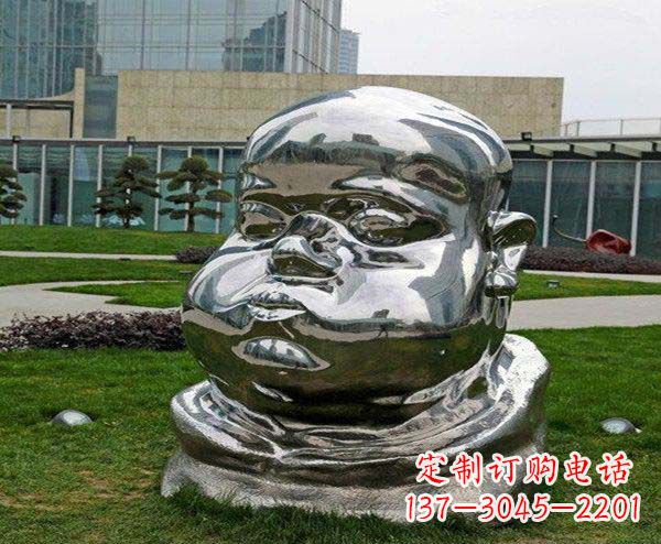 嘉兴公园不锈钢胖娃娃头像雕塑