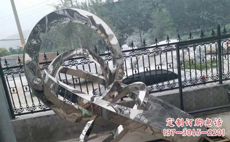 嘉兴公园拼接圆环景观不锈钢雕塑