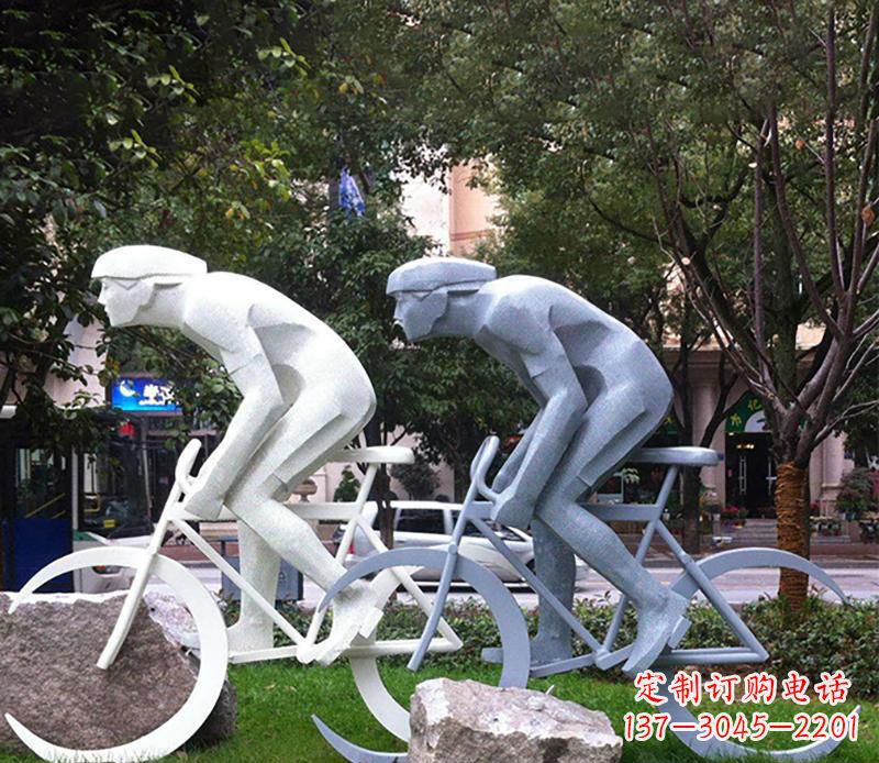 嘉兴装饰型不锈钢骑自行车雕塑