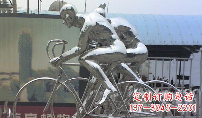 嘉兴不锈钢骑行自行车雕塑