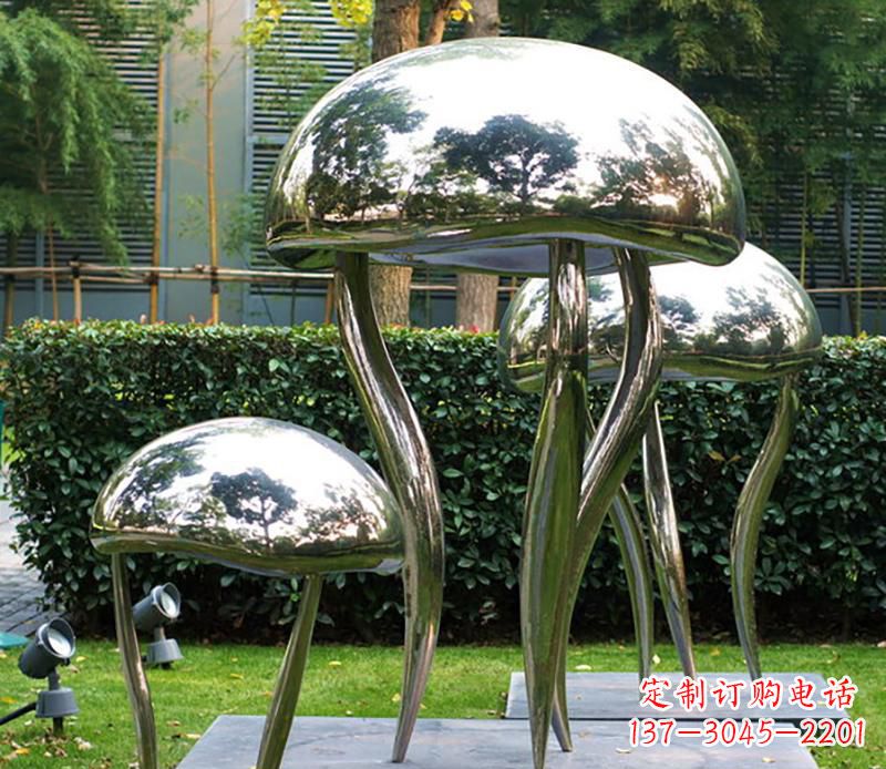 嘉兴公园不锈钢水母海洋动物雕塑