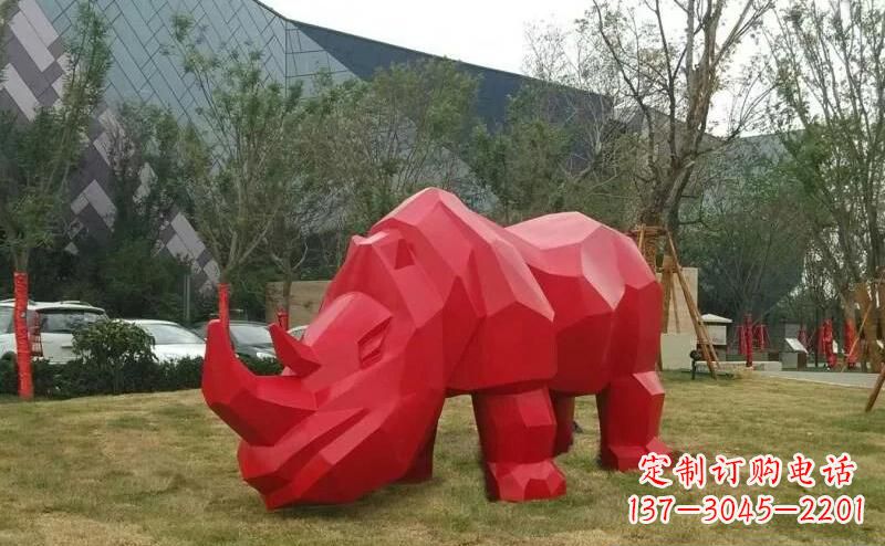 嘉兴摩洛哥高端不锈钢犀牛雕塑
