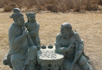 嘉兴八仙下棋铜雕塑