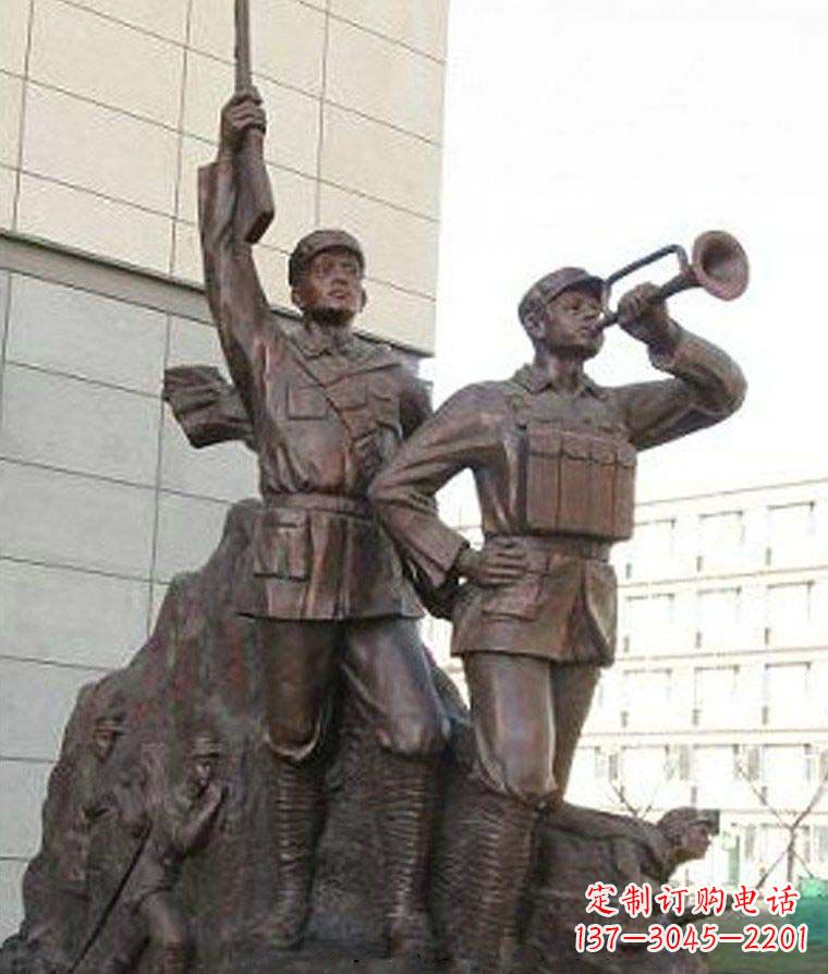 嘉兴革命精神熠熠冲锋号铜雕
