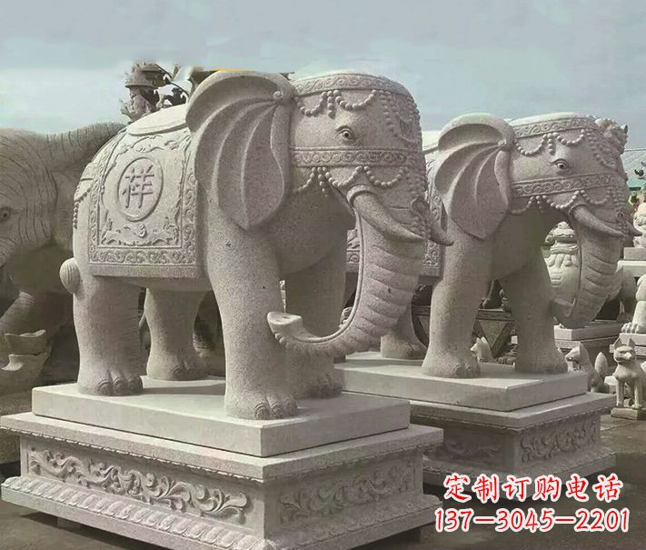 嘉兴精美大象大理石雕塑