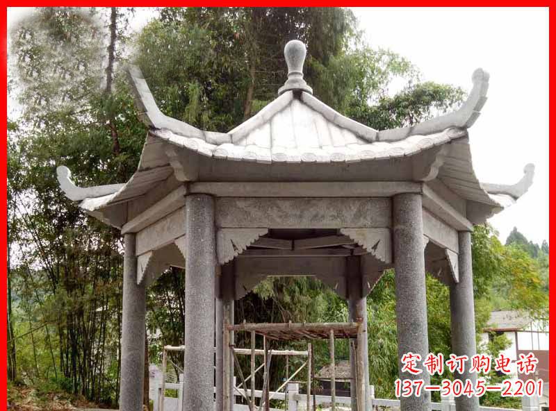 嘉兴复古公园石凉亭雕塑