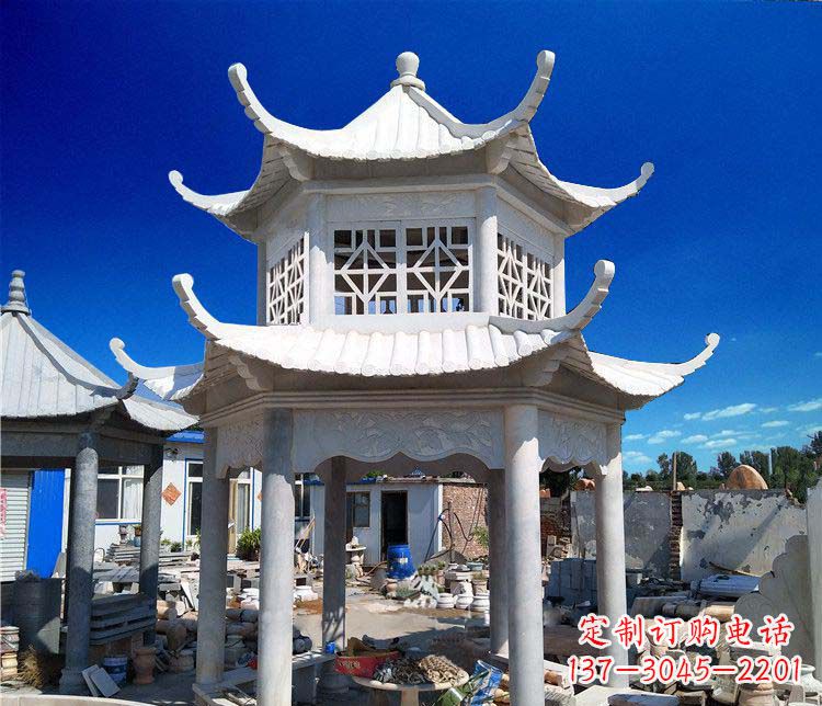 嘉兴大理石双层凉亭雕塑