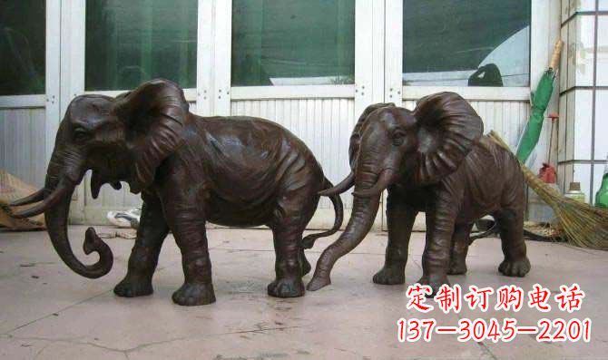 嘉兴传统文化雕塑雕刻大象招财神像