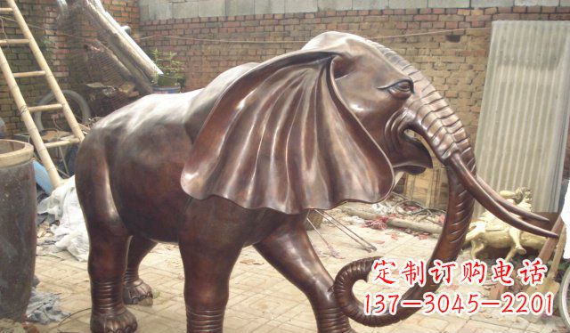嘉兴精美细腻的铸铜大象雕塑