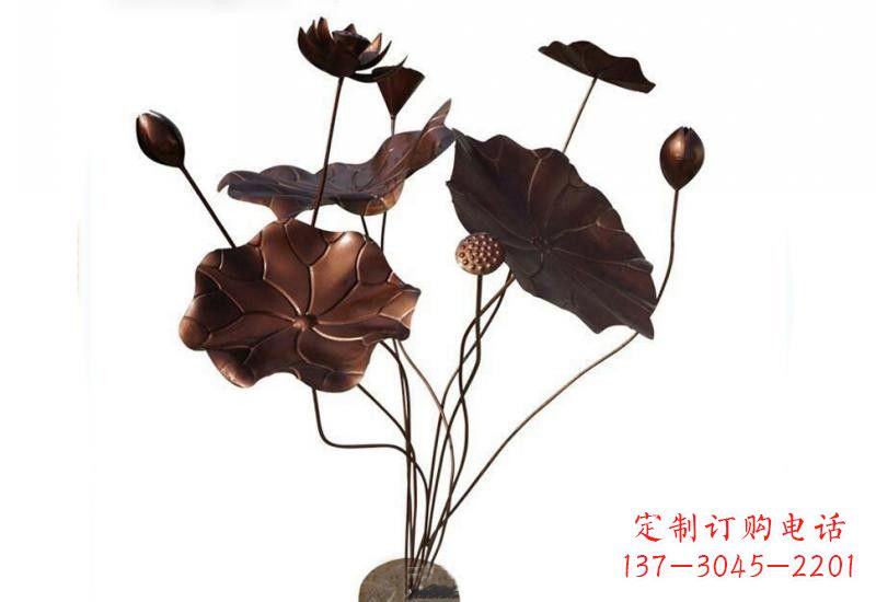 嘉兴传承经典,锻铜荷花雕塑