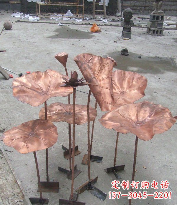 嘉兴中领雕塑荷花锻铜雕塑