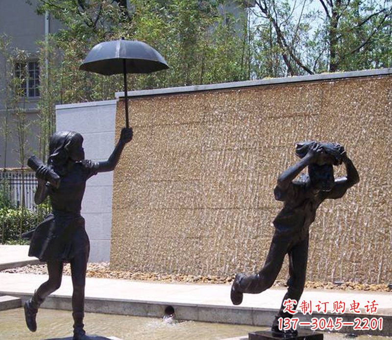嘉兴抗风雨小男孩铜雕