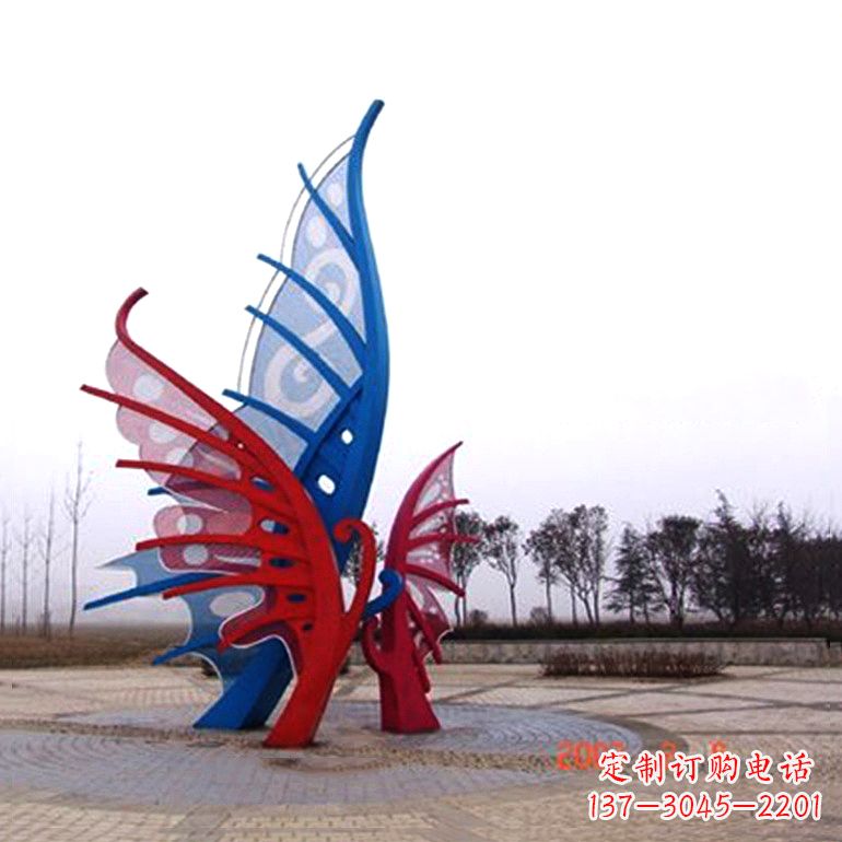 嘉兴精美蝴蝶不锈钢景观雕塑