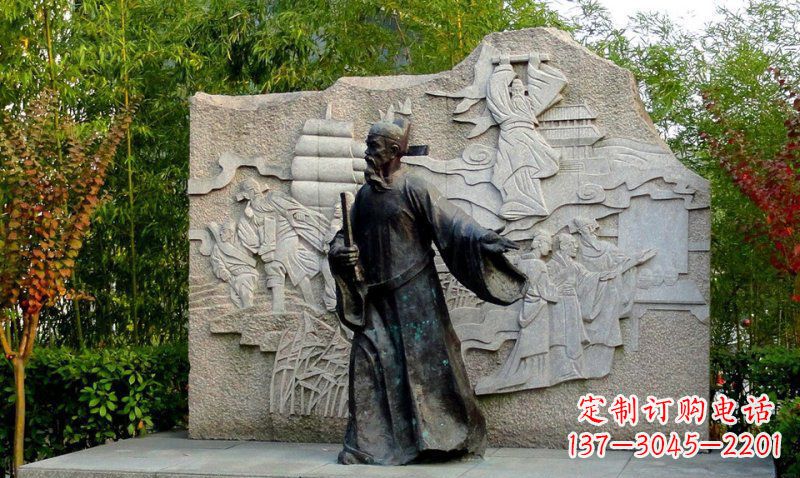 嘉兴海瑞古代名人铜雕领雕塑定制