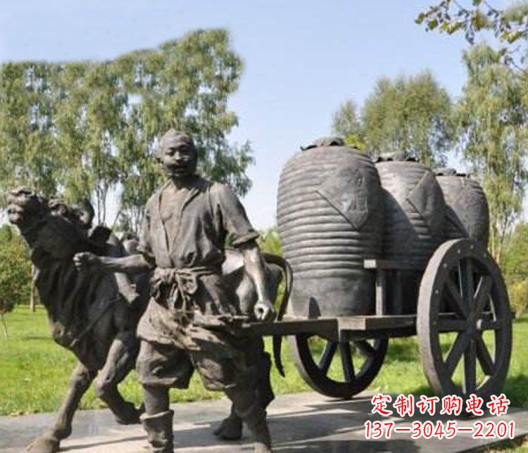 嘉兴唯美牛车铜雕