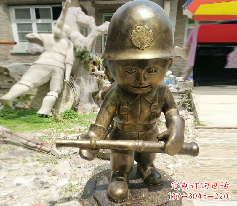 嘉兴精致细腻的交通警察铜雕