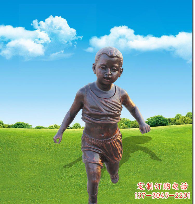 嘉兴优雅玻璃钢仿铜儿童雕塑