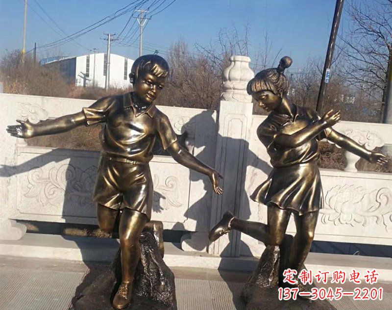 嘉兴新颖花篮儿童铜雕