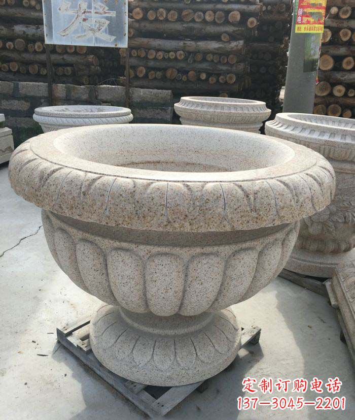嘉兴高质量大理石花盆石雕