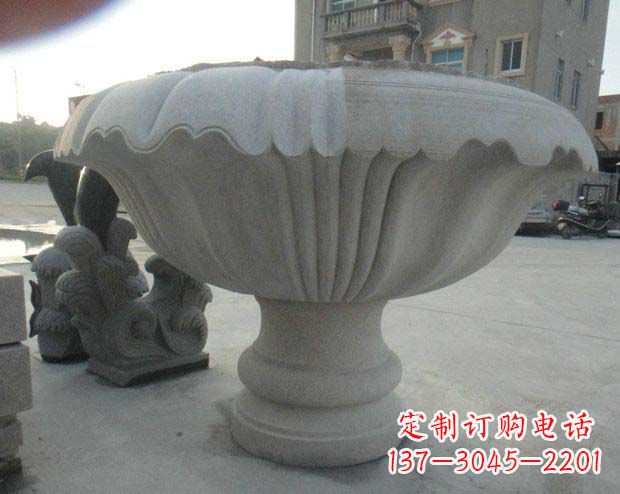 嘉兴高端大理石花盆雕塑