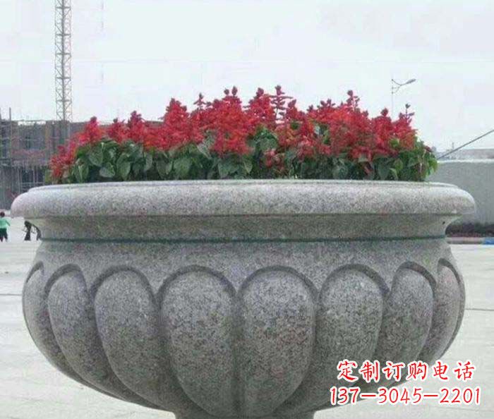 嘉兴精美大理石花盆雕塑