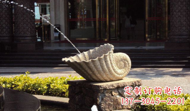 嘉兴优雅的蜗牛喷泉石雕