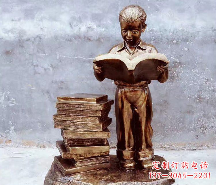 嘉兴玻璃钢仿铜小孩雕塑