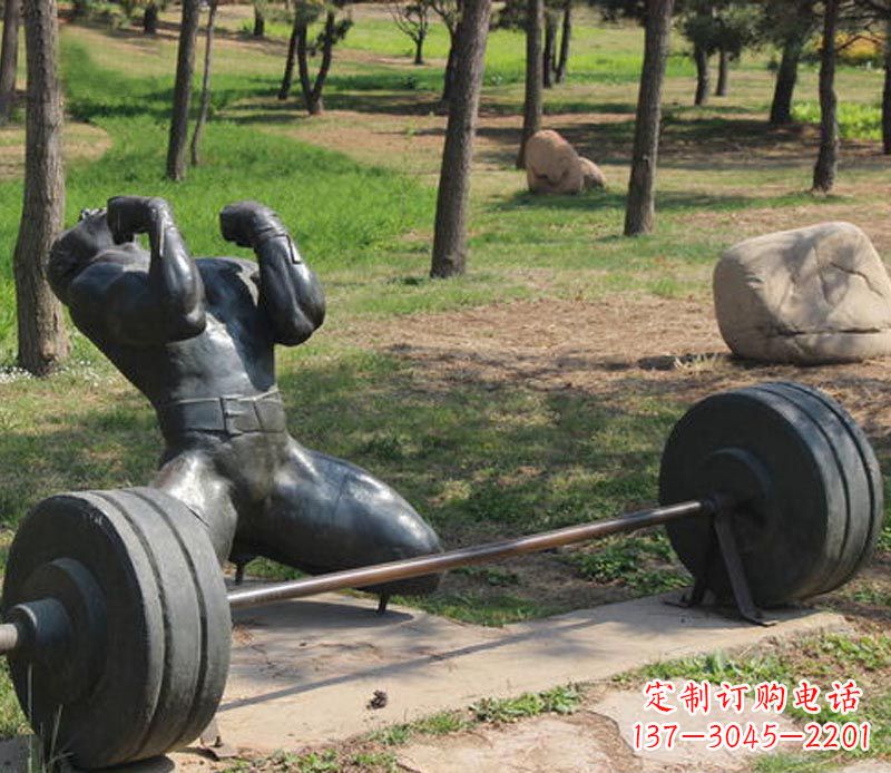 嘉兴公园举重运动员铜雕