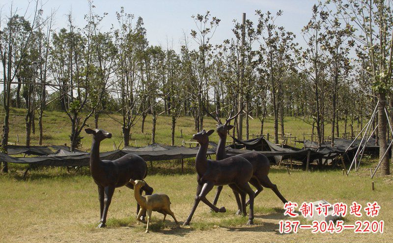 嘉兴优雅雕塑-梅花鹿铜雕