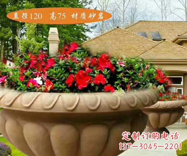 嘉兴高端砂岩花盆雕塑