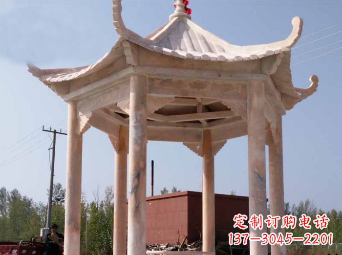 嘉兴红六角凉亭雕塑