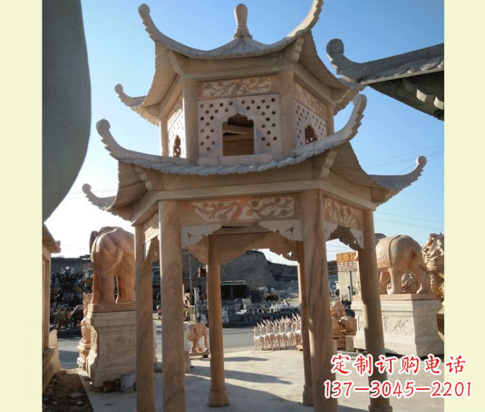 嘉兴中式双层石雕凉亭