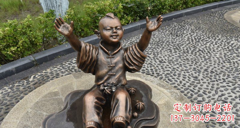 嘉兴精致雕塑,匠心创造——小男孩铜雕
