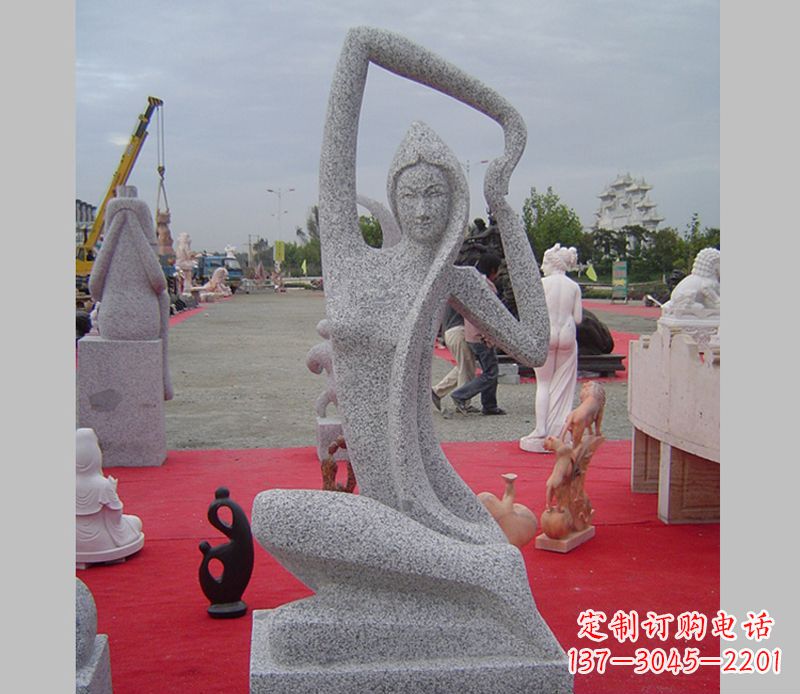 嘉兴中领雕塑定制精美瑜伽美女雕塑