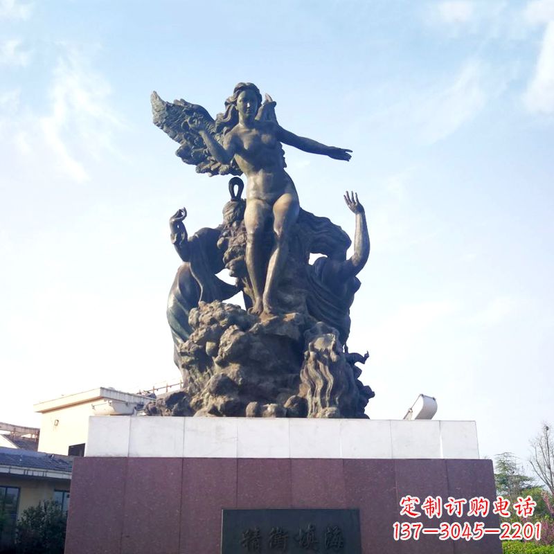 嘉兴公园园林神话传说“精卫填海”景观雕塑