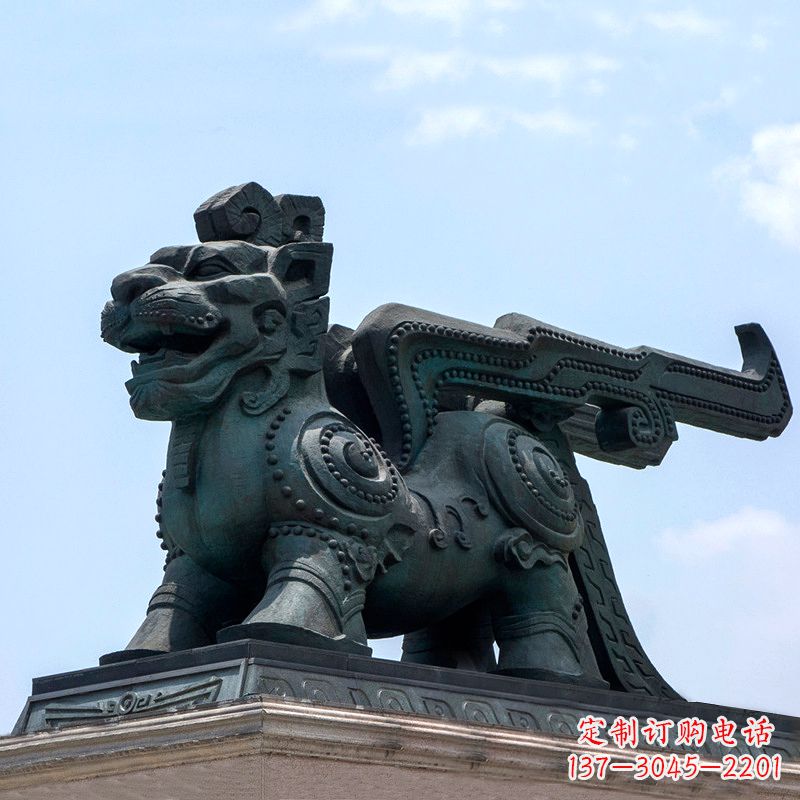 嘉兴公正獬豸铜雕-光明天下神兽动物景观雕塑