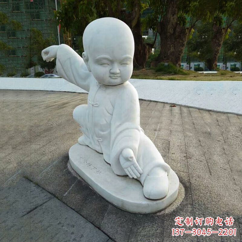 嘉兴功夫和尚汉白玉石雕